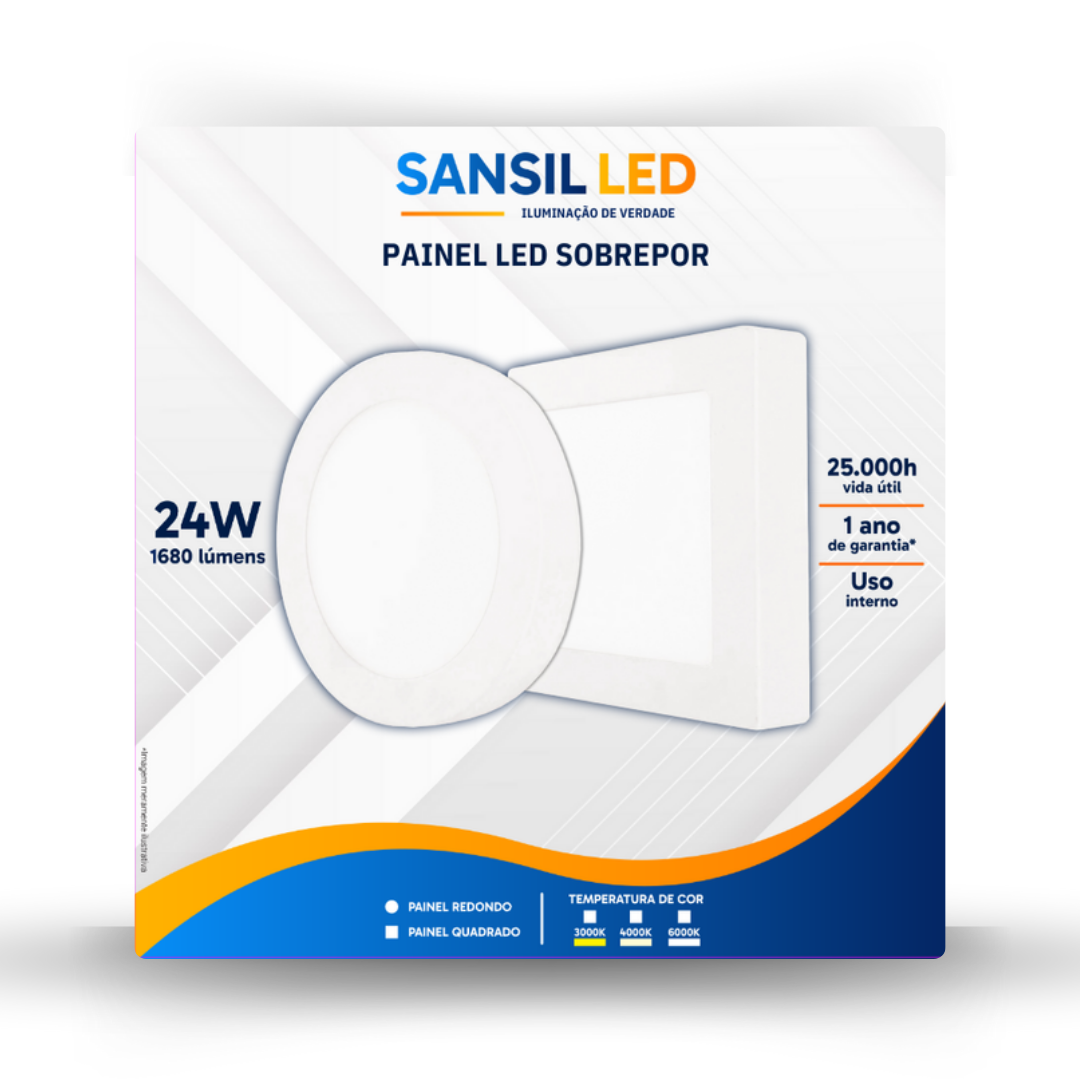 Painéis 24w sobrepor QD/RD e BF/BN/BQ